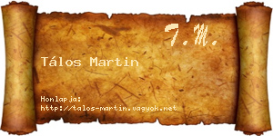 Tálos Martin névjegykártya