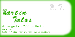 martin talos business card